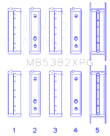 King Subaru EJ20/EJ22/EJ25 (For Thrust in #5 Position) (Size STD) Performance Main Bearing Set