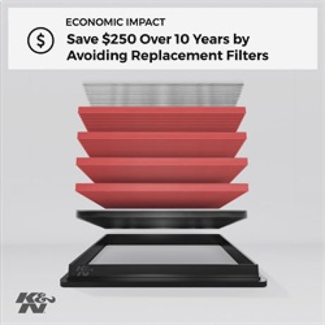 High-flow K&N engine air filter 33-2443 for select Lexus and Toyota vehicles