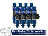 IS402-1200H | Fuel Injector Clinic Injector Set (High-Z) 1200cc (110 lbs/hr at 43.5 PSI fuel pressure) for Mustang GT (1987-2004)/ Cobra (1993-1998)