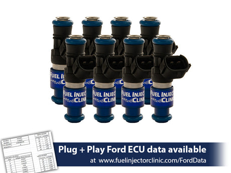 IS404-2150H | Fuel Injector Clinic Injector Set (High-Z) 2150cc (200 lbs/hr at 43.5 PSI fuel pressure) for Ford Shelby GT500 (2007-2014) / Ford GT40 (2005-2006)(High-Z)