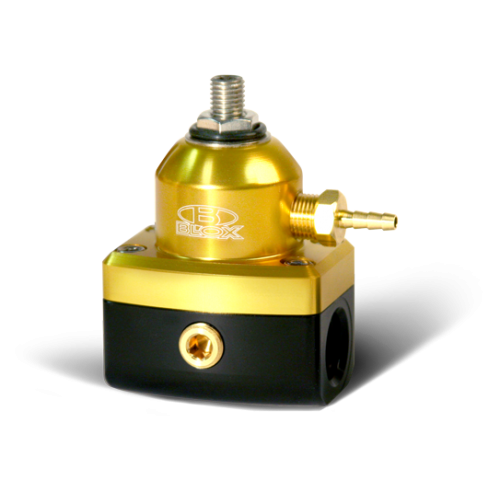 Blox FUEL PRESSURE REGULATOR ADJUSTABLE 2-PORT FPR Competition 2-Port FPR / Universal Design Gold/Black