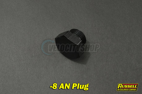 Russell -8 AN Straight Thread Plug Black 660283