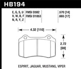 Hawk DTC-60 Race Rear Brake Pads | HB194G.570