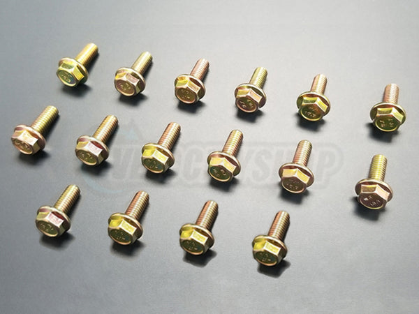 Yellow Zinc OE-Style Engine Bay Bolt Kit for 1992-2000 Civic / 1994-2001 Integra – 16 Pcs