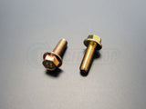 Two yellow clutch slave cylinder bolts for B16 and B18 transmissions