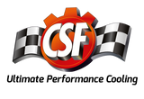 CSF Universal Half Radiator w/-16AN & Slip-On Fittings/12in SPAL Fan & Shroud - Black Finish