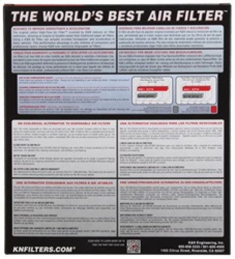 K&N 33-2443 drop-in replacement air filter for Toyota RAV4 Highlander and Camry