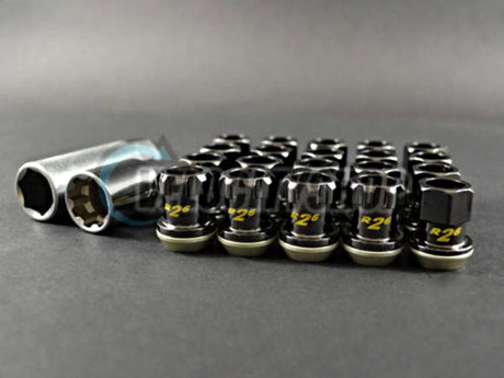 Project Kics R26 Racing Composite Lug Nuts Black Chrome 12 x 1.5mm (20 pcs)