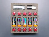 Project Kics R40 Lug Nuts Neo with Red Caps M14x1.5