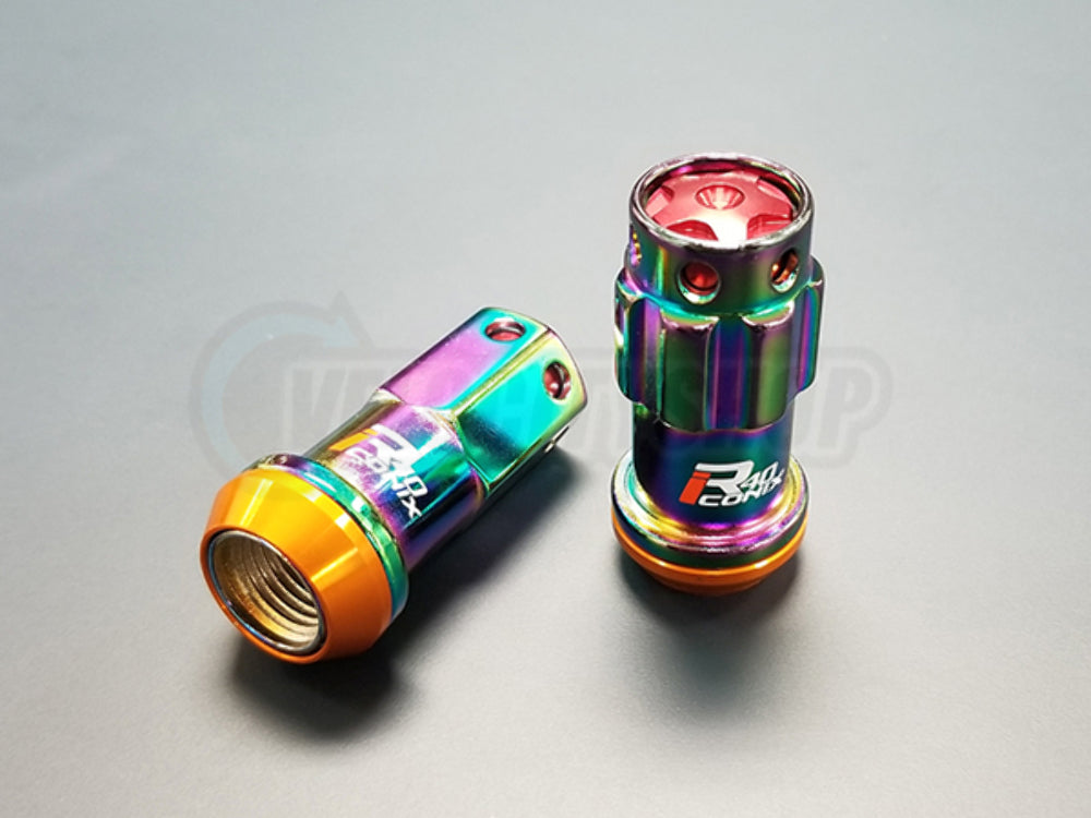 Project Kics R40 Lug Nuts Neo with Red Caps M14x1.5