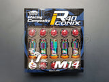 Project Kics R40 Lug Nuts Neo with Red Caps M14x1.5
