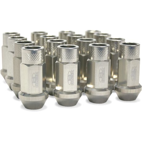 Blox OPEN ENDED LUG NUTS FORGED AL7075 12X1.25 Street Series Forged Lug Nuts, 12x1.25mm - Set of 16 Silver