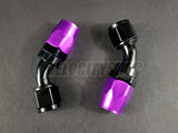 Russell -10 AN 45 Degree Hose End Fittings With Purple Socket 2 Pcs