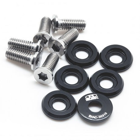 Blox BILLET WASHERS FENDER WASHERS LARGE Fender Washers Kit, M6 - Large diameter Black