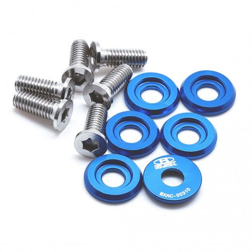 Blox BILLET WASHERS FENDER WASHERS LARGE Fender Washers Kit, M6 - Large diameter Blue