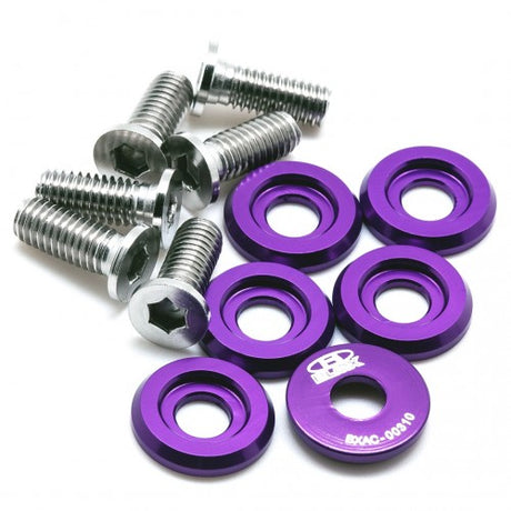 Blox BILLET WASHERS FENDER WASHERS SMALL Fender Washers Kit, M6 - Small diameter Purple