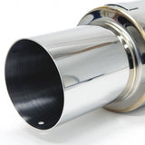 Blox 76.2MM EXHAUST MUFFLER N1 MUFFLER UNIVERSAL 76.2mm N1 Muffler, with Straight Tip Includes silencer