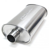 Blox 2.25" EXHAUST MUFFLER SL SPORT MUFFLER BRUSHED SILVER 2.25" SL Sport Muffler - Brushed Silver Center in, center out; No tip